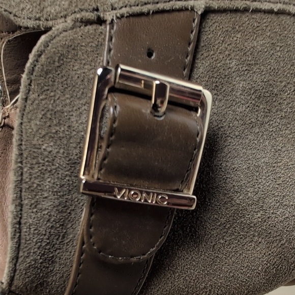 Vionic Womens Millie Suede Zipper Booties  NIB Size 8 Wide Olive - Picture 6 of 12